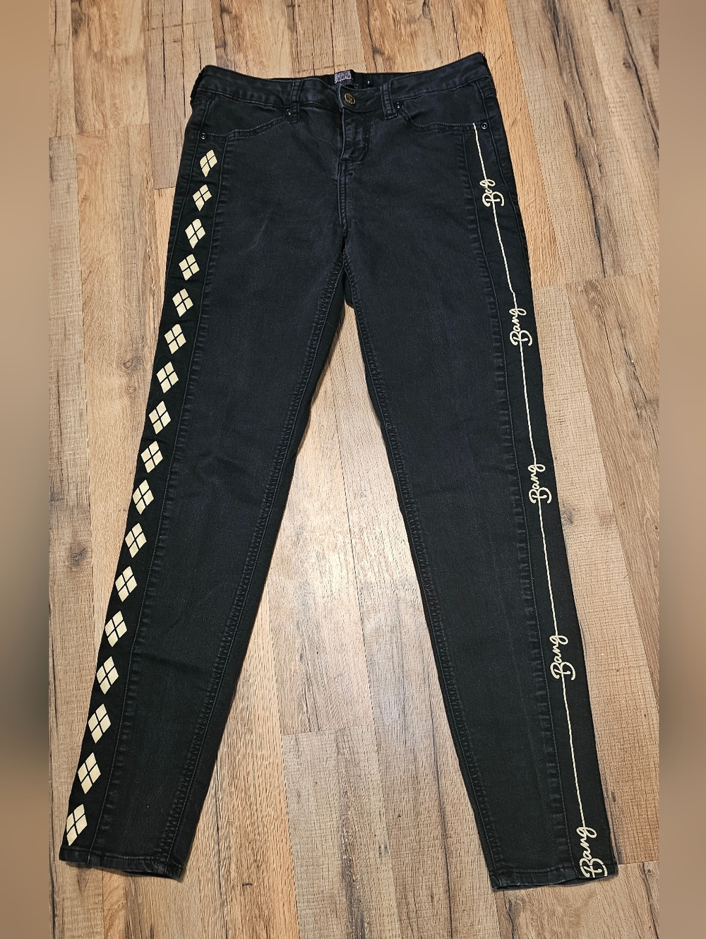 DC Comics Suicide Squad Harley Quinn Black Skinny Jeans Hot Topic Size 9